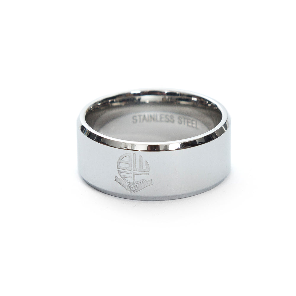 Stainless Steel Crest Band Ring