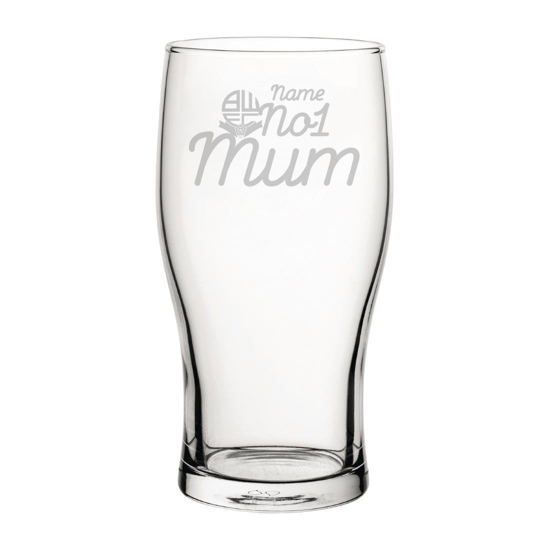 Personalised Number 1 Mum Pint Glass