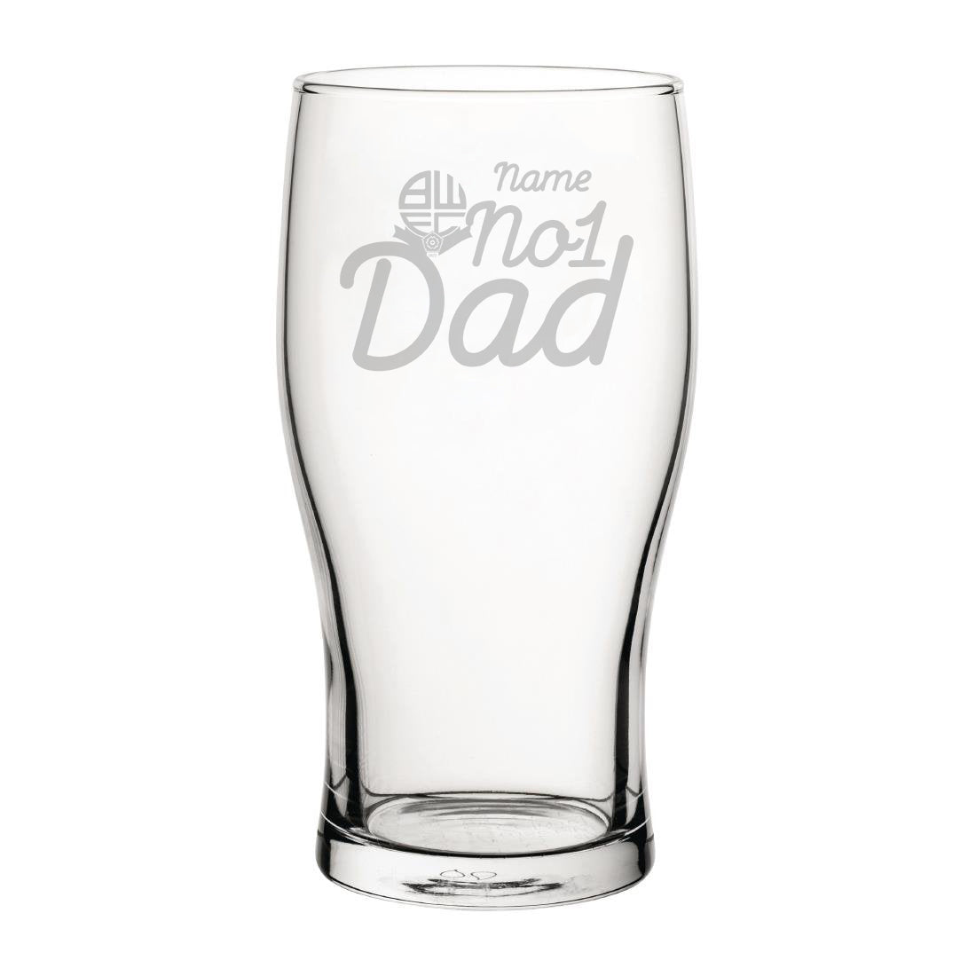 Personalised Number 1 Dad Pint Glass