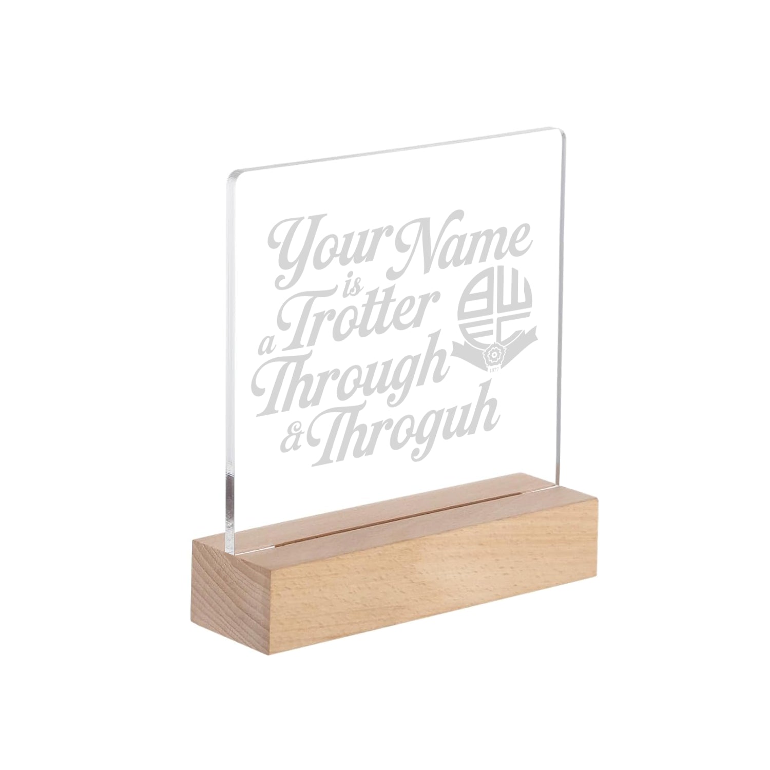 Personalised Through and Through LED Acrylic Light